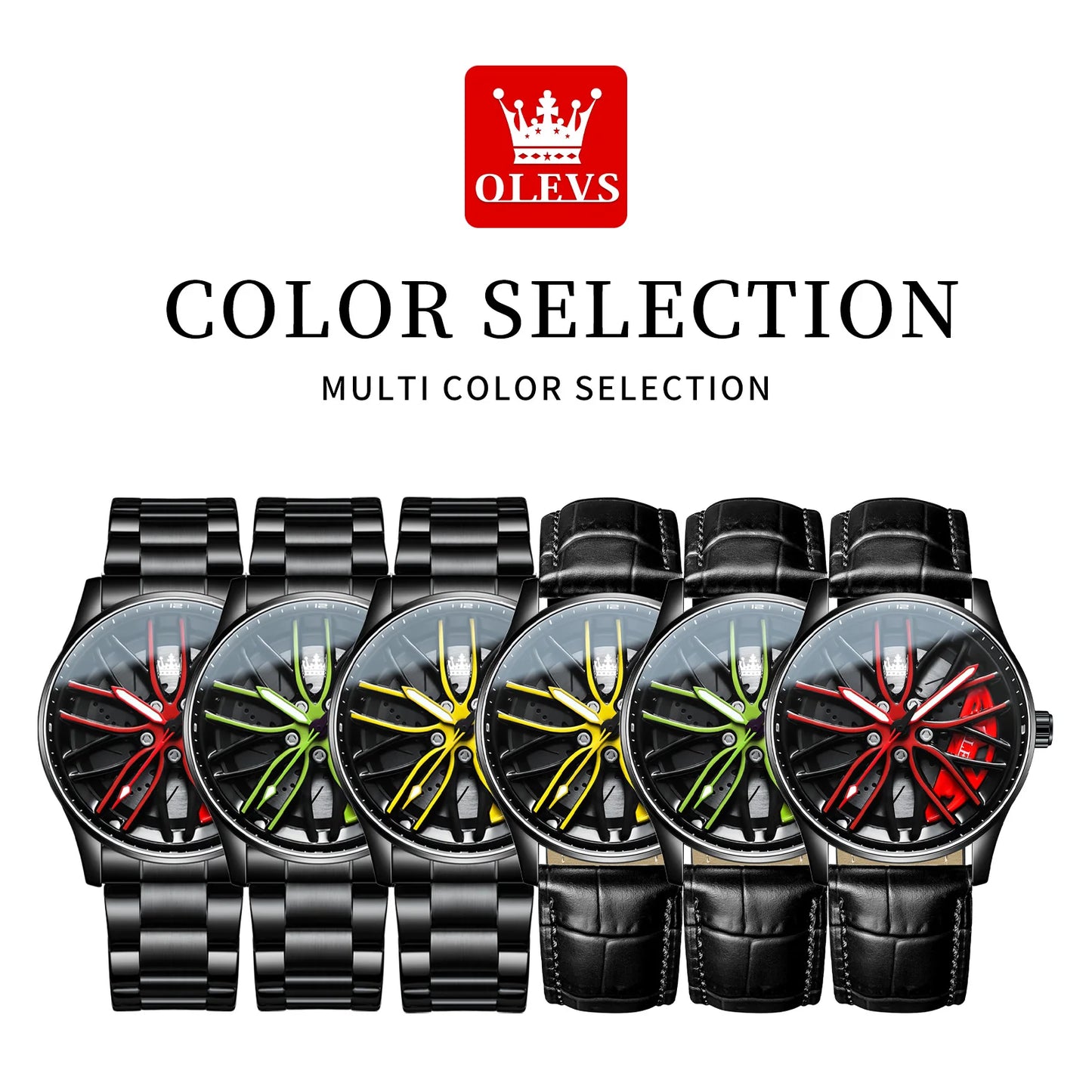 Men sports car wheel wrist watch 2024 new waterproof sports car design watch.