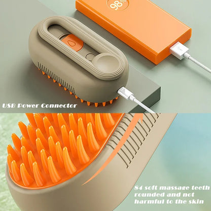 3-in-1 Dog/Cat Electric Steam Massager and Hair Brush