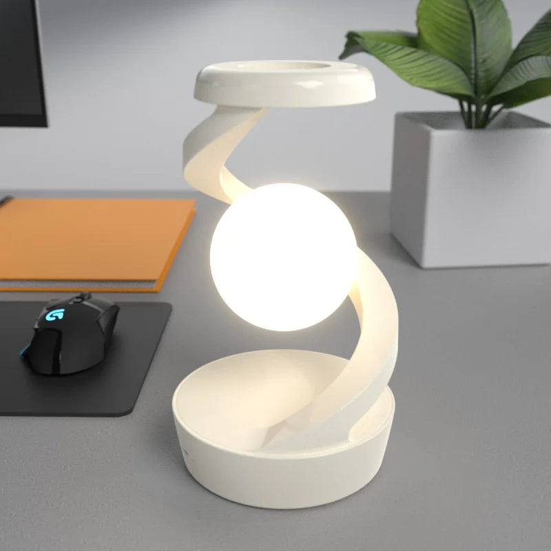 Rotating Moon Desk Lamp With Phone Wireless Charging Sensor Control Table Lamps Decorative Desktop Lamp Small Night Lamp Home De