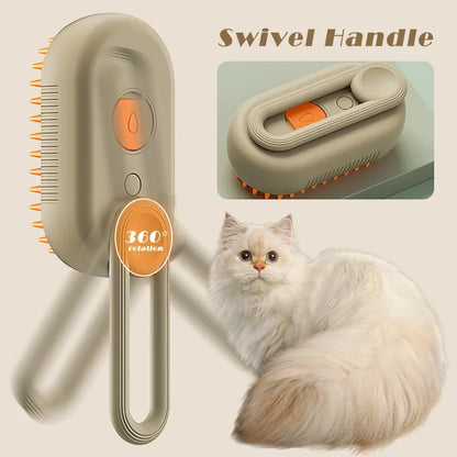 3-in-1 Dog/Cat Electric Steam Massager and Hair Brush